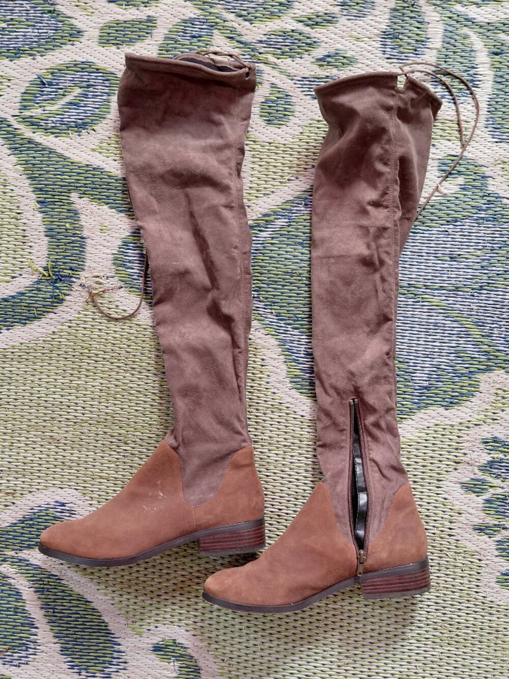 women's knee high leather suede boots 7.5